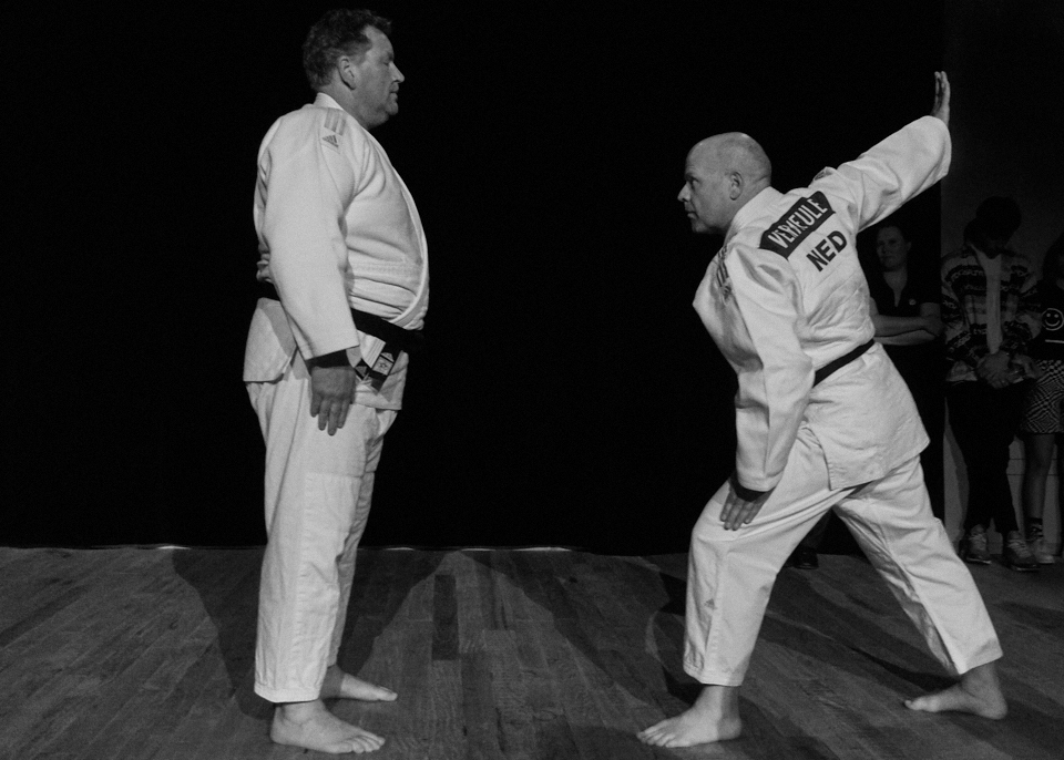 <p>Koen Vermeule and&nbsp;Ruud van Zwieten, Ju No Kata demonstration</p>
